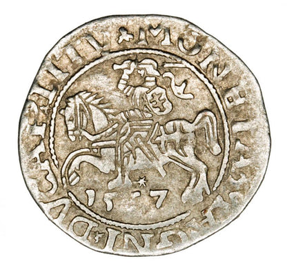 Półgrosz 1557 Zygmunt II August Litwa Wilno