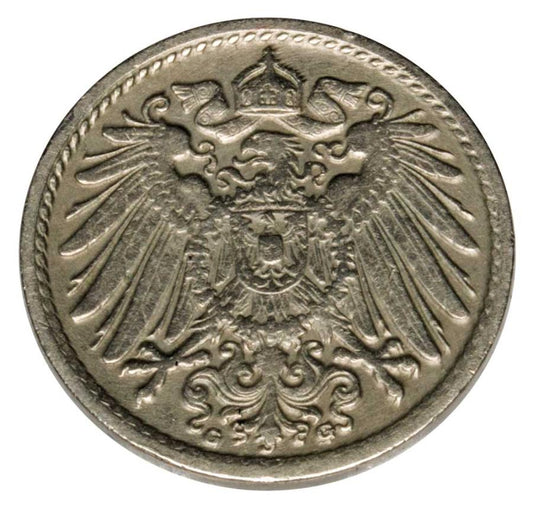 5 fenigów 1906 Wilhelm II Hohenzollern Niemcy Karlsruhe G